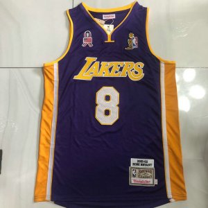 NBA 8 Kobe Bryant 2001-02 Lakers authentique finals Maillot Violet